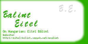 balint eitel business card